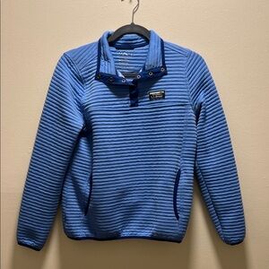 L.L. Bean Quilted Pullover Fleece - Light Blue